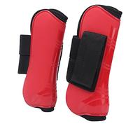 ZAICOLER Guêtres Tendineuses épaisses pour Cheval, avec Soutien Solide pour Les Jambes du Cheval, Quelles Que Soient Les Conditions Météorologiques, Coque en PU, Bottes Tendineuses Avant Rouges, 2