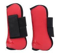 ZAICOLER Guêtres Tendineuses épaisses pour Cheval, avec Soutien Solide pour Les Jambes du Cheval, Quelles Que Soient Les Conditions Météorologiques, Coque en PU, Bottes Tendineuses Avant Rouges, 2