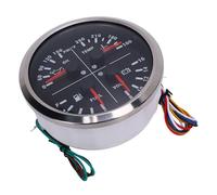 ZAICOLER Jauge Multifonction 4 en 1, Moniteur de Voltmètre de Température d'eau de Niveau de Carburant de Pression d'huile Compacte Haute Performance pour Camion de Bateau de Camping-car, 110 Mm