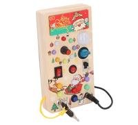 ZAICOLER Jouet Sensoriel de Style de Noël en Bois pour Tout-Petits avec Interrupteur de Lumière LED pour Moins de 1 an Jouet de Contrôleur Portable en Bois de Tilleul de Pin pour Les Promenades en