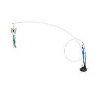 ZAICOLER Jouets de Chat à la Ventouse pour Chats Intérieurs, Fil Acier Interactif Teaser Bâton Jouet de à Double extrémité (Cochenille Verte et Chenille Bleue)