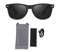 ZAICOLER Lunettes de Soleil BT élégantes avec Deux Micros Antibruit, Assistant Vocal, Lunettes sans Fil pour la Musique, Autonomie de 7 Heures pour Une Utilisation en Voyage/Travail (Black)