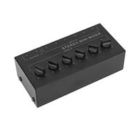 ZAICOLER Mini Mélangeur Stéréo Passif 6 Canaux, Mélangeur Passif avec Contrôle du Volume Indépendant et Coussinet Antidérapant, Idéal pour Ordinateur Portable PC CD