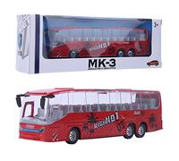 ZAICOLER Modèle de Bus de Simulation en Alliage pour Enfants, Jouet de Bus Musical Léger à Tirer pour Collection, Cadeaux (Rouge)
