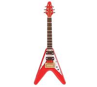 ZAICOLER Modèle de Guitare électrique Miniature en Bois Exquis avec Support et étui, Mini Guitare Décorative en Forme de V pour Les Amateurs de Musique, Tilleul 3,92 X 1,24 X 0,37 Pouces, Présentoir