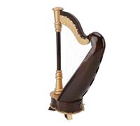 ZAICOLER Modèle de Mini Harpe de 25 Cm, Réplique Musicale en Tilleul Faite à la Main, Ornement Décoratif avec étui de Rangement, Idéal pour la Décoration de la Maison, du Bureau et du Bureau