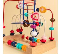 ZAICOLER Montagnes Russes en Perles de Bois, Jouet éducatif en Cercle Améliorant la Cognition des Couleurs, Exercice de Coordination pour Les Enfants, Jouet Labyrinthe de Perles pour bébé pour la