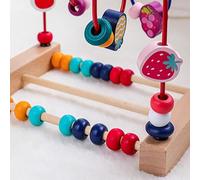 ZAICOLER Montagnes Russes en Perles de Bois, Jouet éducatif en Cercle Améliorant la Cognition des Couleurs, Exercice de Coordination pour Les Enfants, Jouet Labyrinthe de Perles pour bébé pour la