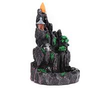 ZAICOLER Porte-encens à Reflux d'eau de Montagne, Artisanat élégant en Résine pour la Décoration de la Maison, Boule LED Incluse pour Salle de Méditation, Chambre D'étude, 11,5 X 12,5 X 18 Cm