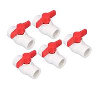 ZAICOLER Robinet à Bille D'alimentation en Eau, Durable, Résistant au Vieillissement, Poignée en T, Contrôle pour Arroseurs de Paysage, PVC Blanc, 5 Pièces (20MM)