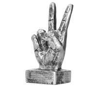 ZAICOLER Sculpture de Geste de Doigt Rétro Créative en Résine pour Décoration de Bureau à Domicile, Ornement de Bureau 6,1 X 2,2 X,8 Pouces (Silver)