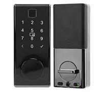 ZAICOLER Serrure Intelligente Bluetooth, Entrée sans clé, Pêne Dormant à Empreintes Digitales avec Mot de Passe Virtuel pour la sécurité de la Maison, en Alliage de Zinc Noir