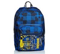 Zaino Extra Fit Seven, Check, Blu, Scuola e Tempo Libero
