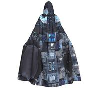 Zaixiansj Cape à capuche pour adulte pour Halloween, cosplay, cabine du futur imprimé cabane du futur accessoire de costume