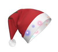 Zaixiansj Chapeau de Noël lumineux avec drapeau du Maroc - Chapeau de Père Noël en peluche à LED pour adultes
