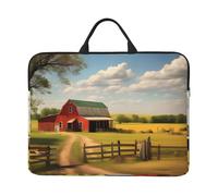 Zaixiansj Housse pour ordinateur portable 14" avec poignée et poche pour accessoires de voyage d'affaires, Vue du ranch, Taille unique