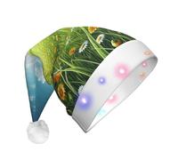 Zaixiansj Sunny Meadow Chapeau de Noël lumineux à LED en peluche pour adultes, bonnet de fête de vacances lumineux
