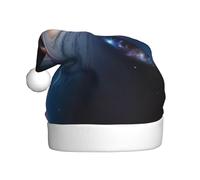 Zaixiansj Un univers fascinant imprimé chapeau de Noël pour adulte, chapeau de Père Noël, couvre-chef de Noël et accessoire de costume
