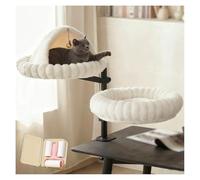 ZaiZaiSMao Deux Lit De Bureau pour Chat, Rotation à 360 ° Réglable Jusqu'à 20kg Coussin Chat avec Housse Amovible Et Lavable pour Chats Et Espace De Travail,White