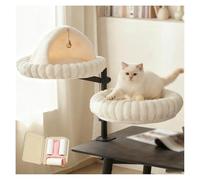 ZaiZaiSMao Deux Lit De Bureau pour Chat, Rotation à 360 ° Réglable pour 2 Chats Panier a Chat avec Housse Amovible Et Lavable Confortable, Stable Et Lavable,White