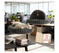 ZaiZaiSMao Deux Lit pour Chat, Réglable Rotatif à 360° pour 2 Chats Panier a Chat avec Housse Amovible Et Lavable pour économiser de l’Espace,Gray