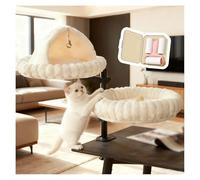 ZaiZaiSMao Deux Lit pour Chat, Rotation à 360 ° Réglable pour 2 Chats Panier Chat Moelleux avec Housse Amovible Et Lavable Robuste et Confortable,White