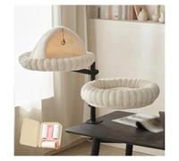 ZaiZaiSMao Deux Panier Chat Bureau, Réglable Rotatif à 360° Jusqu'à 20kg Panier pour Chat Interieur avec Housse Amovible Et Lavable Confortable, Stable Et Lavable,White