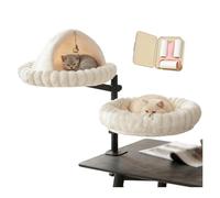 ZaiZaiSMao Deux Panier Chat Bureau, Rotation à 360 ° Réglable pour 2 Chats Panier pour Chat avec Housse Amovible Et Lavable Robuste et Confortable,White