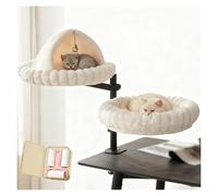 ZaiZaiSMao Double Couche Panier Chat Bureau, Réglable Rotatif à 360° pour 2 Chats Panier pour Chat Interieur avec Housse Amovible Et Lavable pour Votre Bureau et Animaux,White