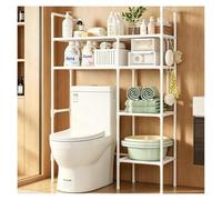 ZaiZaiSMao Etagere WC Compartiments Ouverts, Meuble Au Dessus WC Gain de Place Meuble Machine à Laver pour Salle de Bain, WC, Balcon,White-4Tier