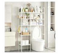 ZaiZaiSMao étagère WC Compartiments Ouverts, Meuble Au Dessus WC Gain de Place Meuble pour Toilette pour Salle de Bain, WC, Balcon,White-5Tier