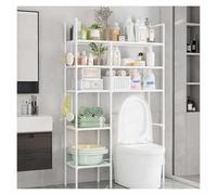 ZaiZaiSMao étagère WC Compartiments Ouverts, Meuble Dessus WC Facile à Assembler Meuble pour Toilette pour Salle de Bain et Buanderie,White-5Tier