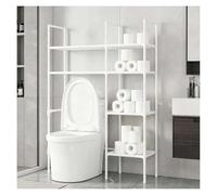 ZaiZaiSMao Etagere WC Compartiments Ouverts, Meuble Dessus WC Gain de Place Meuble pour Toilette Convient à la Plupart des Toilettes,White-4Tier