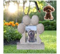 ZaiZaiSMao Pierre Tombale pour Chien et Porte-Clés pour Poils De Chat, Cadre Souvenir pour Chien Exposition De Photos pour Honorer Un Animal Chéri