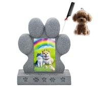 ZaiZaiSMao Pierres Tombales pour Chiens et Souvenir en Poils d'animaux, Pierres Tombales pour Chien Exposition De Photos Cadeau pour Les Amoureux des Chiens,Silver-A