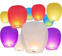 ZAJCI Lanternes Chinoises à la Main Biodégradable Résistante en Papier Anniversaire Volant Souhaitez Lanternes Célestes Mariage Nouvel Fête Anniversaire Commémorations (20pc couleur)