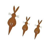 Zajop Statuette de lapin rouillée de Pâques avec une belle apparence pour les espaces intérieurs et extérieurs, fournitures artisanales, piquets de jardin décoratifs