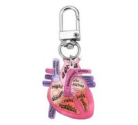 Zajop Unique Heart Designs Porte-clés avec diagramme de cœur réaliste pour sensibilisation à la santé publique et à l'anatomie, Cœur 1, taille unique