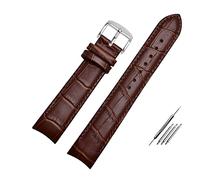 ZAJYZZF Bracelet de Montre en Cuir à extrémités incurvées, 20 mm, Compatible avec Les modèles BL9002-37 05A BT0001-12E 01A et 21 22(Brown pin Silver,21mm)