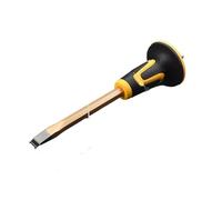 ZAJYZZF Ciseau de Tailleur Pierre avec protège-Main, ciseau en Acier allié au tungstène, Outil Casse-Pierre à tête Plate et Pointue, Outils Main, Couteau sculpter(Round Handle Flat)