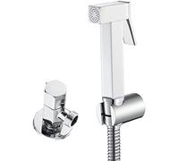 ZAJYZZF Pulvérisateur de Bidet portatif avec Robinet d'angle, Tuyau Douche en Acier Inoxydable 304 0,5 m et Base ABS, pulvérisateur Couches lavables for bébé, Or(Chrome)