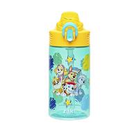 Zak Designs Paw Patrol - Bouteille d'eau en plastique durable de 473,6 g avec paille, poignée et couvercle à bec verseur pop-up étanche (Chase, Marshall, Skye, Rubble, Everest)
