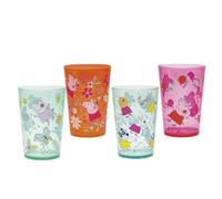 Zak Designs Peppa Pig Nesting Tumbler Set for At Home, 14.5oz Non-BPA Plastic Cups, 4-Pack (Peppa Pig and Friends)