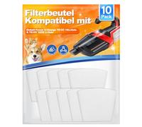 ZaKaBox Lot de 10 filtres de rechange compatibles avec Einhell Power X-Change TE-VC 18 Li-Solo & TE-HV 18/06 Li-Solo - Lavables - Coutures renforcées - Pour aspirateur sans fil Einhell - Blanc