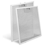 ZaKaBox Lot de 2 filtres à graisse universels en métal pour hotte aspirante, de qualité supérieure (argenté, 320 x 260 mm)