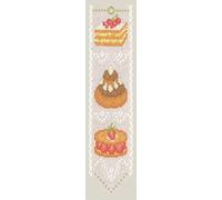 Zakładka do książki Le Bonheur des Dames, zestaw do haftu krzyżykowego "Ciasta", 5x20cm