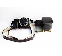 Zakao A6100 Étui de protection intégral en cuir PU avec ouverture par le bas pour appareil photo Sony Alpha A6100 objectif 16-50 mm avec bandoulière, Noir , Vintage