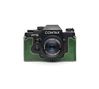 Zakao Demi-étui en cuir véritable fait main pour Contax RTS/RTS II RTS2 avec dragonne Vert