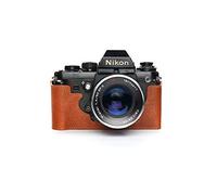 Zakao Demi-étui en cuir véritable fait main pour Nikon F3 avec dragonne Marron