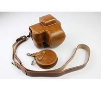 Zakao Étui pour appareil photo Nikon Z50 en cuir synthétique avec ouverture par le bas pour objectif Nikon Z50 16-50 mm avec bandoulière et mini sac Marron